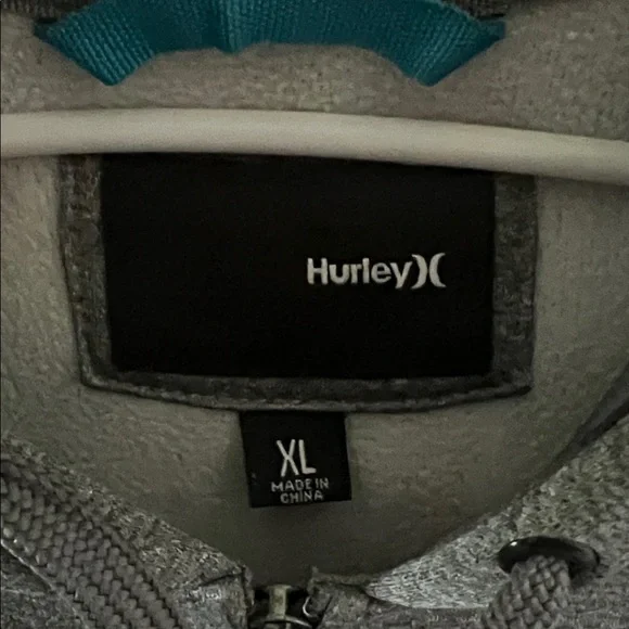 Hurley Men's Charcoal Zip-Up Sweater - Picture 3 of 6